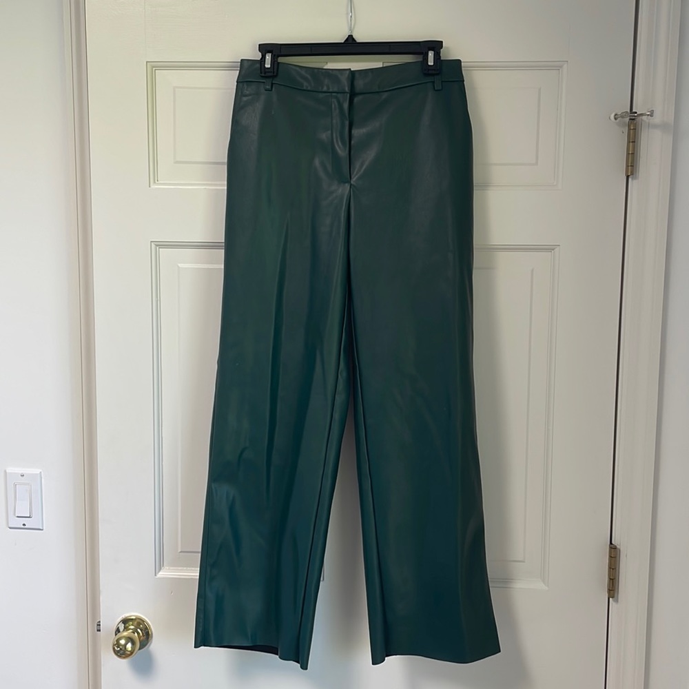 Vila Faux Leather / Pleather Pants Green